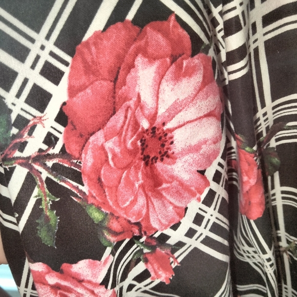 Grace Karin Plaid Floral Dress - Picture 3 of 4